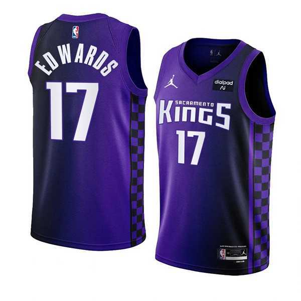Men's Sacramento Kings #17 Kessler Edwards Purple 2023-24 Statement Edition Swingman Stitched Jersey Dzhi